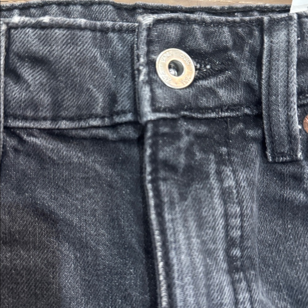Zara High Waist Washed Black Wide Leg Jeans Barrel Fit Trendy Size 0 - Picture 4 of 7